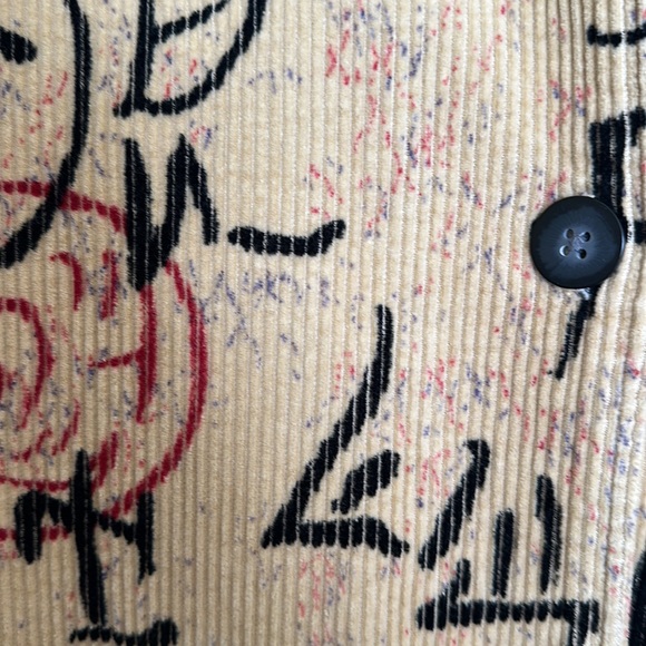 Chico’s Design corduroy jacket/ Blazer Asian print size 1 or 8-10 - Picture 3 of 6